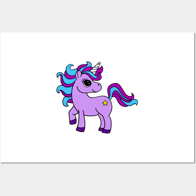 purple unicorn Wall Art by wildmagnolia